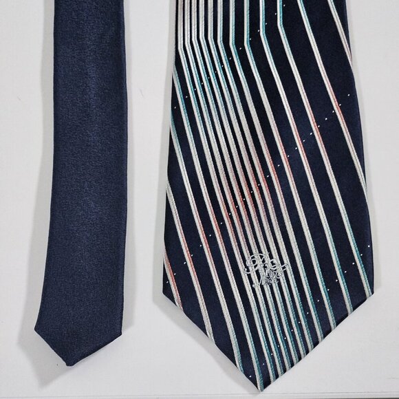 Nina Ricci Silk Tie Handmade Stripes Timeless Designer Boho W4 L58 Inches - Picture 5 of 14
